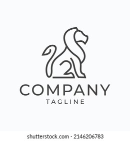 lion line logo.king lion logo icon vector