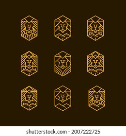 Diseño del logotipo del conjunto de líneas de león
