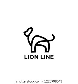 lion line unique animal logo icon designs icon vector