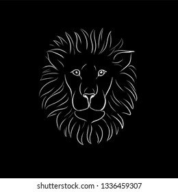 lion line vector illustration