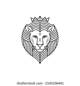 León, diseño de símbolo vectorial de línea