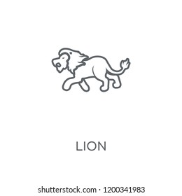 Lion linear icon. Lion concept stroke symbol design. Thin graphic elements vector illustration, outline pattern on a white background, eps 10.