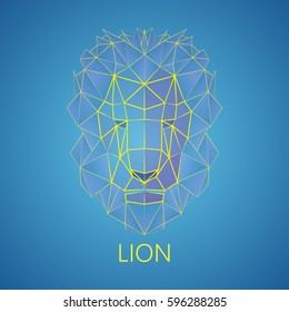 Lion. Linear, triangular lion.