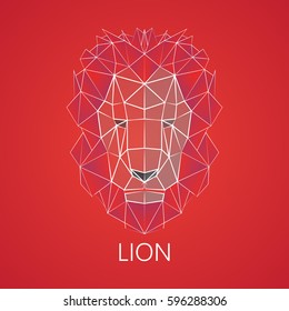 Lion. Linear, triangular lion.