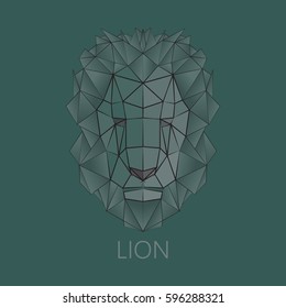 Lion. Linear, triangular lion.