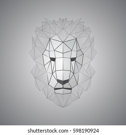Lion. Linear, triangular lion.