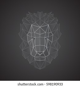 Lion. Linear, triangular lion.