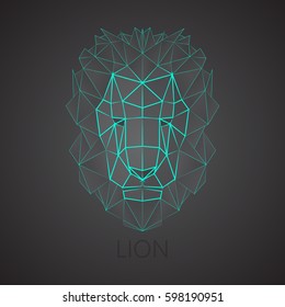 Lion. Linear, triangular lion.