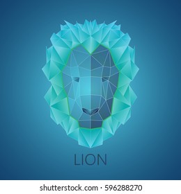 Lion. Linear, triangular ice lion.