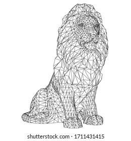 Ilustración de líneas de león. León vector abstracto sobre el fondo blanco
