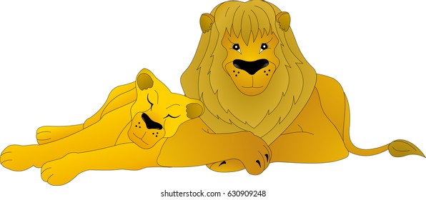 Lion and lioness