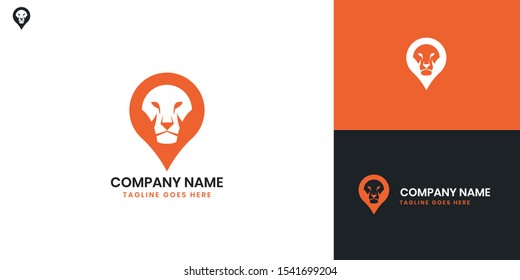 Lion logo - All elements on this template are editable with vector software.