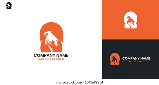 Lion logo - All elements on this template are editable with vector software.