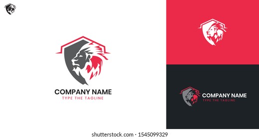 Lion logo - All elements on this template are editable with vector software.