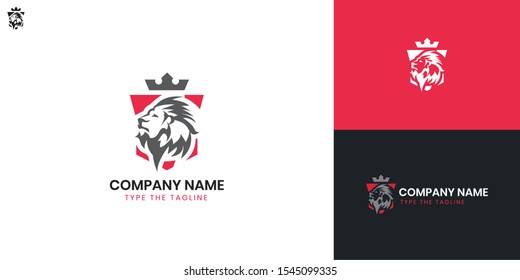 Lion logo - All elements on this template are editable with vector software.