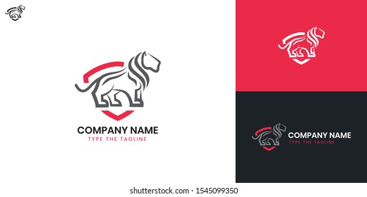 Lion logo - All elements on this template are editable with vector software.