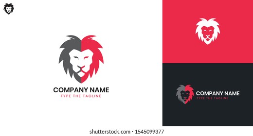 Lion logo - All elements on this template are editable with vector software.