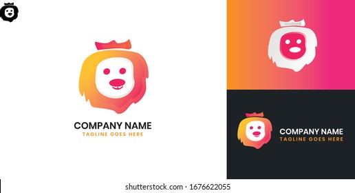 Lion logo - All elements on this template are editable with vector software.