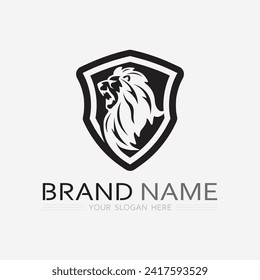 Lion Logo and animal logo Template vector icon illustration design