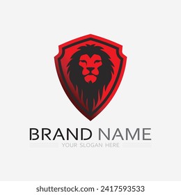 Lion Logo and animal logo Template vector icon illustration design