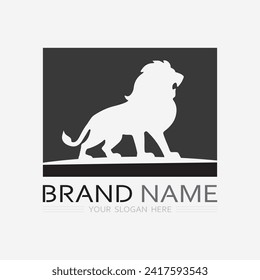 Lion Logo and animal logo Template vector icon illustration design