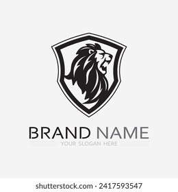 Lion Logo and animal logo Template vector icon illustration design