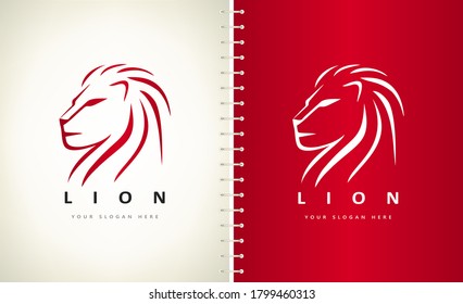 Diseño de vectores animales con logotipo de león
