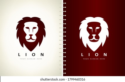 Diseño de vectores animales con logotipo de león