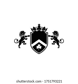 Lion logo antique sports vector