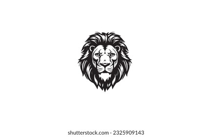 lion logo black simple flat icon on white background