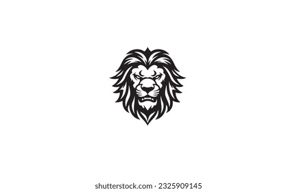 lion logo black simple flat icon on white background