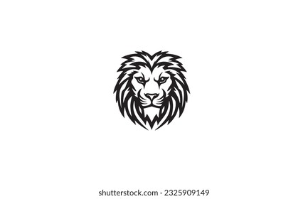 lion logo black simple flat icon on white background