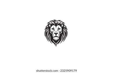 lion logo black simple flat icon on white background