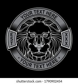 lion logo black white, vector EPS 10
