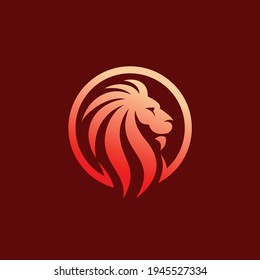 Lion logo with circle concept