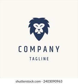 Plantilla de diseño de concepto de logotipo de león elemento ilustración vectorial