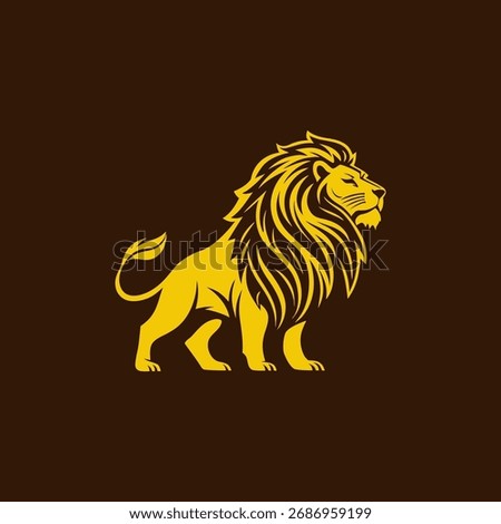 Lion Logo Concept. Full Body Side View