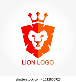 lion logo concept with lion head silhouette
