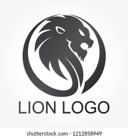 lion logo concept with lion head silhouette