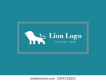 Lion Logo design with 2 colors combination, creative and minimalistic design used for any type of businesses and products