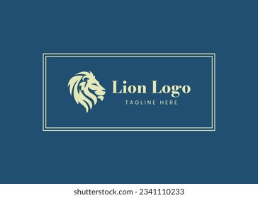 Lion Logo design with 2 colors combination, creative and minimalistic design used for any type of businesses and products