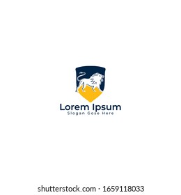 Lion Logo Design. angry lion in smart shape.