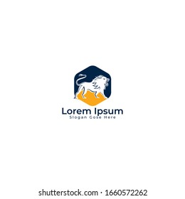 Lion Logo Design. angry lion in smart shape.