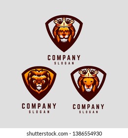 lion logo design awesome esport animal 