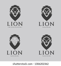 Lion logo design concept. Lion set logo. Vector illustration
