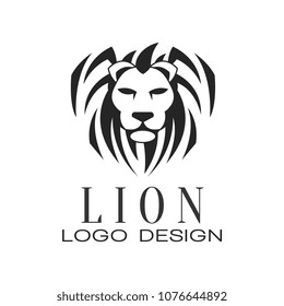 Lion logo, design element for poster, banner, emblem, badge, tattoo, t shirt print vector Illustration on a white background