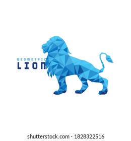 Diseño De Logotipo De León Con Vector De Diseño De Logotipo De Triángulo Geométrico