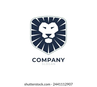 Lion logo design. Lion head shiel logo template