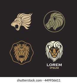 Lion logo design icon vector set