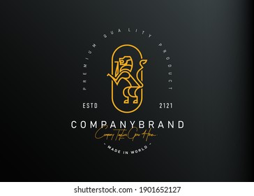 Lion Logo Design Inspiration. Vector Illustration of Lion in Standing Pose. Modern Icon Design Vector Template with Line Style